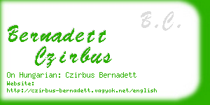 bernadett czirbus business card